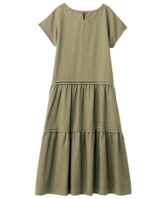 Leilian PLUS HOUSE / レリアンプラスハウス ドレス | キーネックティアードワンピース【SORAGE】