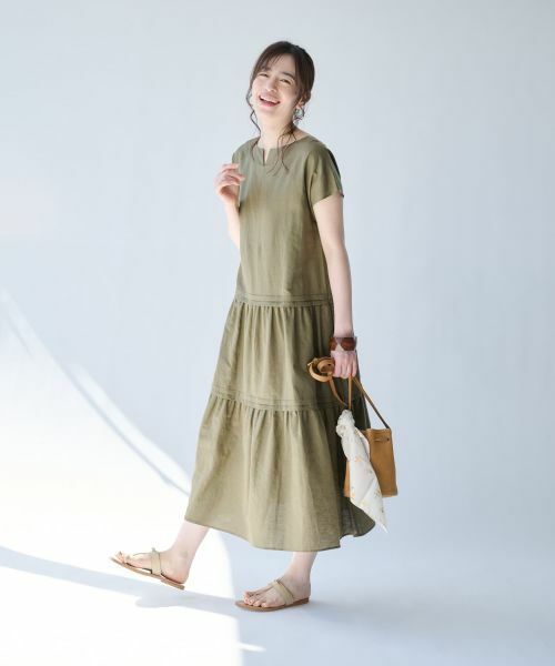 Leilian PLUS HOUSE / レリアンプラスハウス ドレス | キーネックティアードワンピース【SORAGE】 | 詳細10