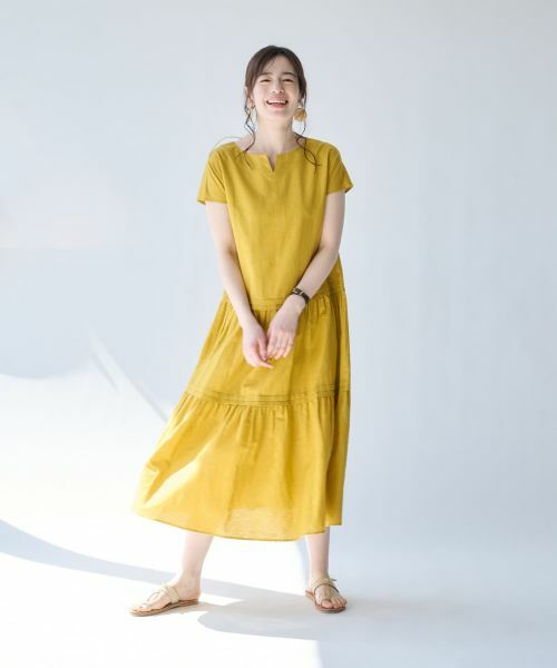 Leilian PLUS HOUSE / レリアンプラスハウス ドレス | キーネックティアードワンピース【SORAGE】 | 詳細12