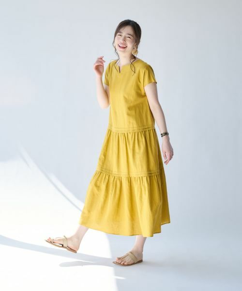 Leilian PLUS HOUSE / レリアンプラスハウス ドレス | キーネックティアードワンピース【SORAGE】 | 詳細13