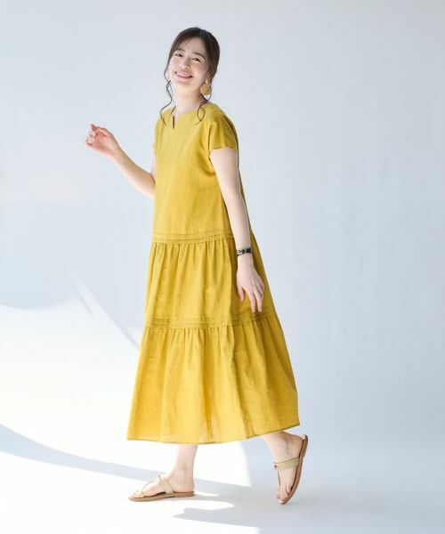 Leilian PLUS HOUSE / レリアンプラスハウス ドレス | キーネックティアードワンピース【SORAGE】 | 詳細15