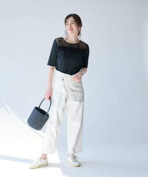 Leilian PLUS HOUSE / レリアンプラスハウス カットソー | 大人の為のレース付きクルーネックTシャツ【SORAGE】 | 詳細10