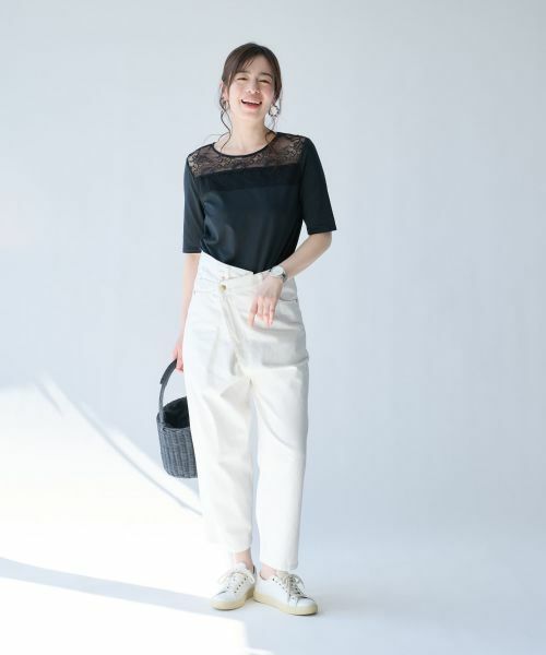 Leilian PLUS HOUSE / レリアンプラスハウス カットソー | 大人の為のレース付きクルーネックTシャツ【SORAGE】 | 詳細11