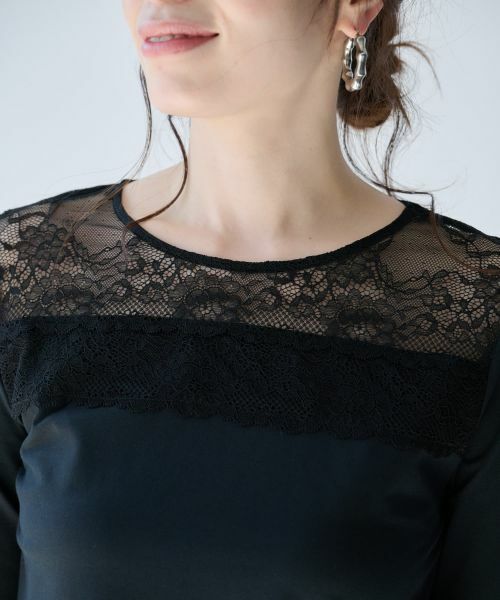Leilian PLUS HOUSE / レリアンプラスハウス カットソー | 大人の為のレース付きクルーネックTシャツ【SORAGE】 | 詳細12