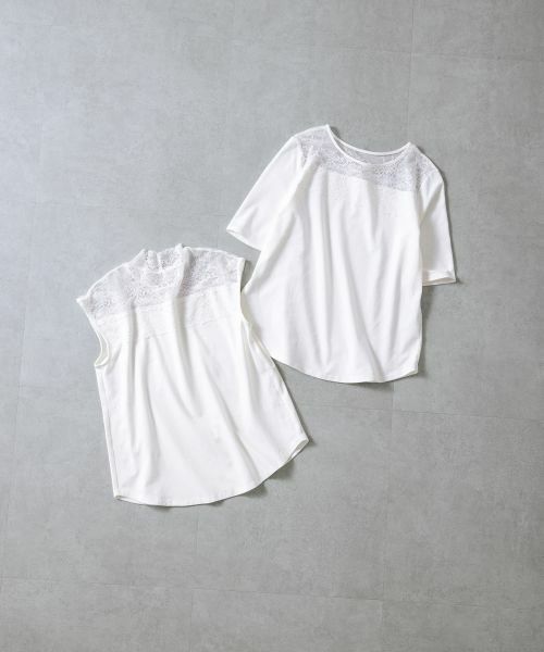 Leilian PLUS HOUSE / レリアンプラスハウス カットソー | 大人の為のレース付きクルーネックTシャツ【SORAGE】 | 詳細13