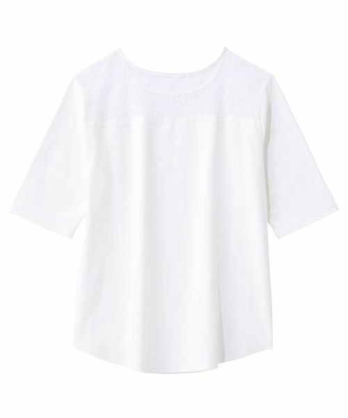 Leilian PLUS HOUSE / レリアンプラスハウス カットソー | 大人の為のレース付きクルーネックTシャツ【SORAGE】 | 詳細15