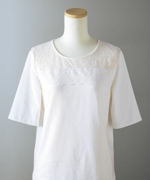 Leilian PLUS HOUSE / レリアンプラスハウス カットソー | 大人の為のレース付きクルーネックTシャツ【SORAGE】 | 詳細20