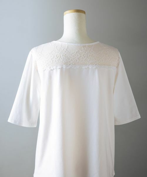 Leilian PLUS HOUSE / レリアンプラスハウス カットソー | 大人の為のレース付きクルーネックTシャツ【SORAGE】 | 詳細21
