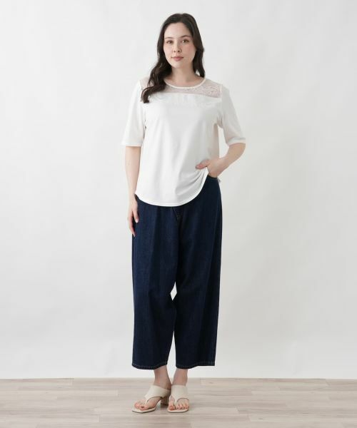Leilian PLUS HOUSE / レリアンプラスハウス カットソー | 大人の為のレース付きクルーネックTシャツ【SORAGE】 | 詳細25