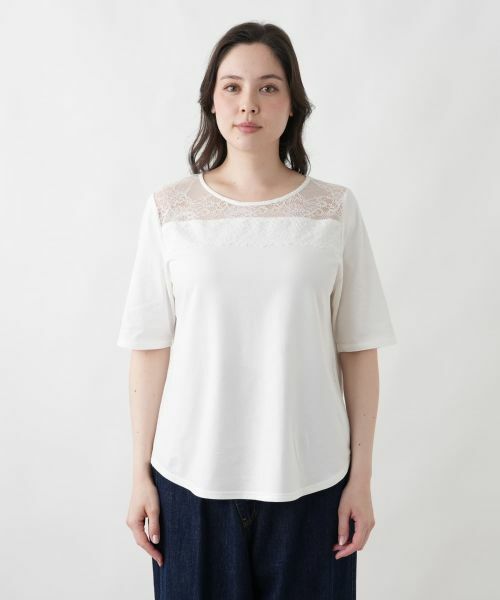 Leilian PLUS HOUSE / レリアンプラスハウス カットソー | 大人の為のレース付きクルーネックTシャツ【SORAGE】 | 詳細28