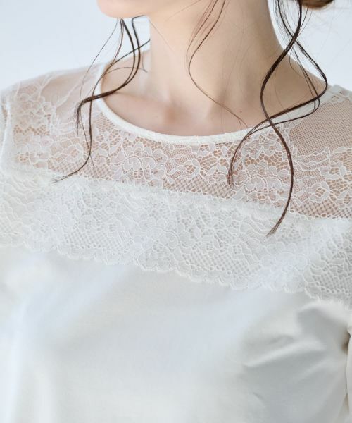 Leilian PLUS HOUSE / レリアンプラスハウス カットソー | 大人の為のレース付きクルーネックTシャツ【SORAGE】 | 詳細5
