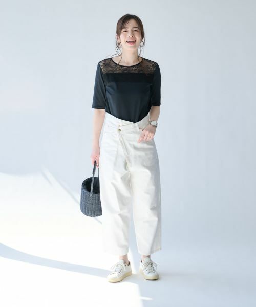 Leilian PLUS HOUSE / レリアンプラスハウス カットソー | 大人の為のレース付きクルーネックTシャツ【SORAGE】 | 詳細9