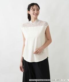 Leilian PLUS HOUSE / レリアンプラスハウス カットソー | 大人の為のレース付きハイネックインナー【SORAGE】