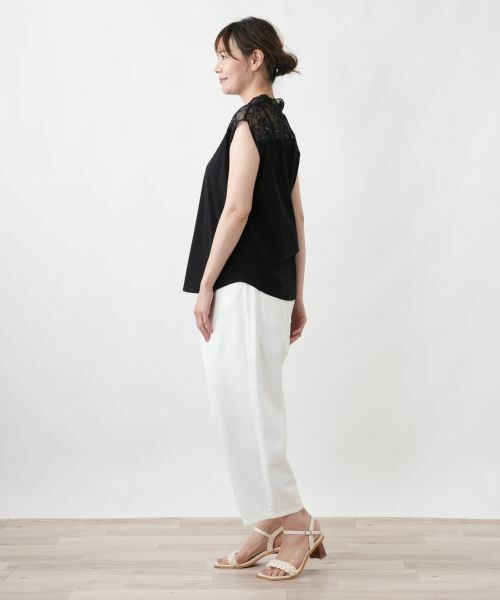 Leilian PLUS HOUSE / レリアンプラスハウス カットソー | 大人の為のレース付きハイネックインナー【SORAGE】 | 詳細2