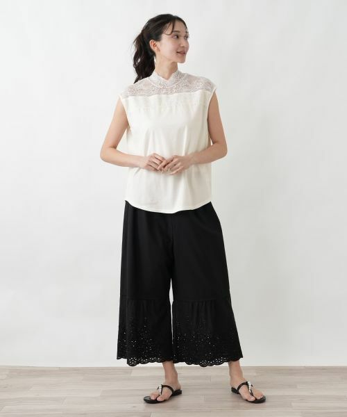 Leilian PLUS HOUSE / レリアンプラスハウス カットソー | 大人の為のレース付きハイネックインナー【SORAGE】 | 詳細4