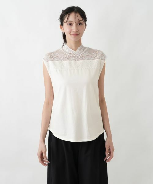 Leilian PLUS HOUSE / レリアンプラスハウス カットソー | 大人の為のレース付きハイネックインナー【SORAGE】 | 詳細7