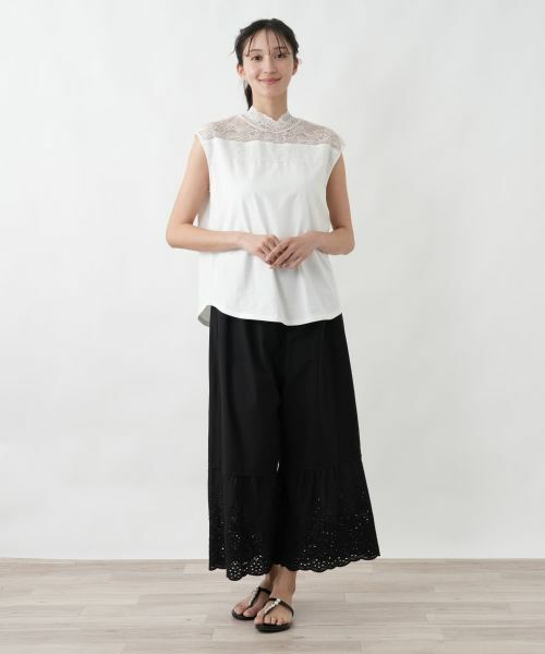 Leilian PLUS HOUSE / レリアンプラスハウス その他パンツ | 大人レースコットンパンツ【SORAGE】 | 詳細1