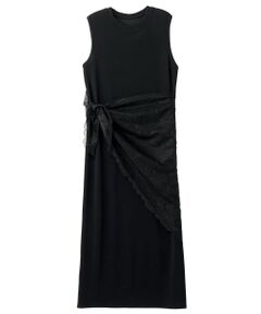 Leilian PLUS HOUSE / レリアンプラスハウス ドレス | レーススカーフ付きジャージワンピース【SORAGE】