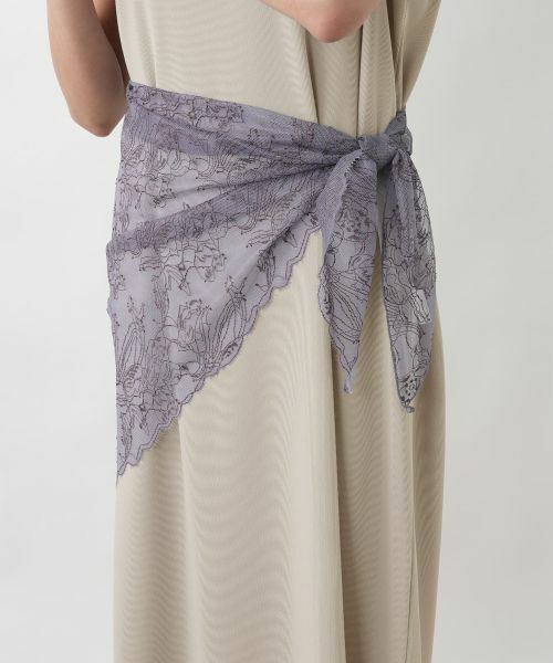 Leilian PLUS HOUSE / レリアンプラスハウス ドレス | レーススカーフ付きジャージワンピース【SORAGE】 | 詳細10