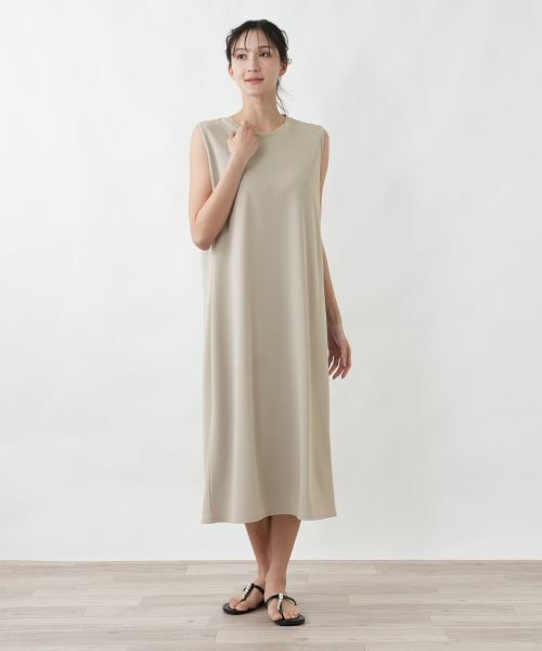 Leilian PLUS HOUSE / レリアンプラスハウス ドレス | レーススカーフ付きジャージワンピース【SORAGE】 | 詳細5