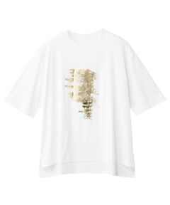 Leilian PLUS HOUSE / レリアンプラスハウス Tシャツ | レース箔プリントTシャツ【SORAGE】