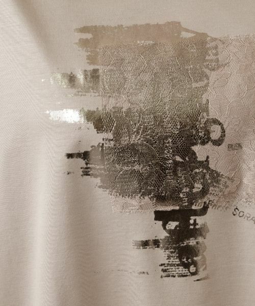 Leilian PLUS HOUSE / レリアンプラスハウス Tシャツ | レース箔プリントTシャツ【SORAGE】 | 詳細11