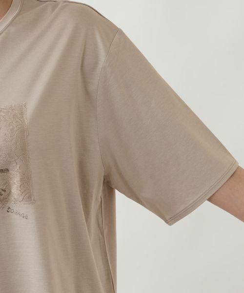 Leilian PLUS HOUSE / レリアンプラスハウス Tシャツ | レース箔プリントTシャツ【SORAGE】 | 詳細15