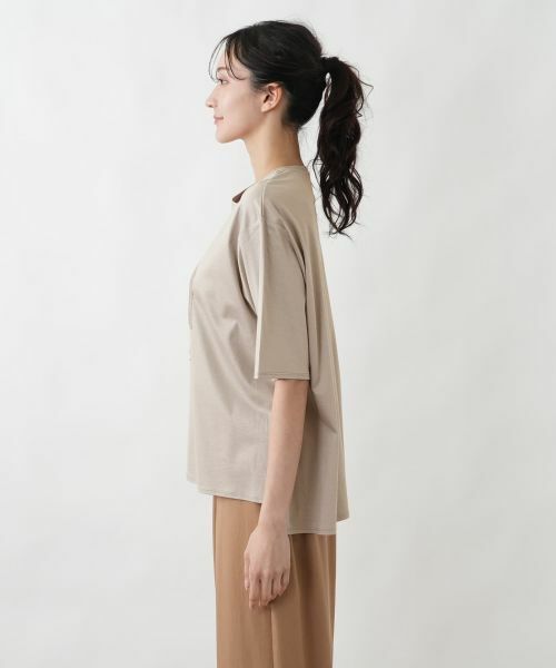 Leilian PLUS HOUSE / レリアンプラスハウス Tシャツ | レース箔プリントTシャツ【SORAGE】 | 詳細5