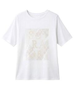 Leilian PLUS HOUSE / レリアンプラスハウス Tシャツ | スパングル＆ビーズ刺繍Tシャツ【SORAGE】