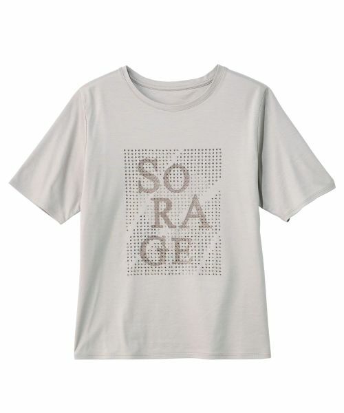 Leilian PLUS HOUSE / レリアンプラスハウス Tシャツ | スパングル＆ビーズ刺繍Tシャツ【SORAGE】（キャメル）