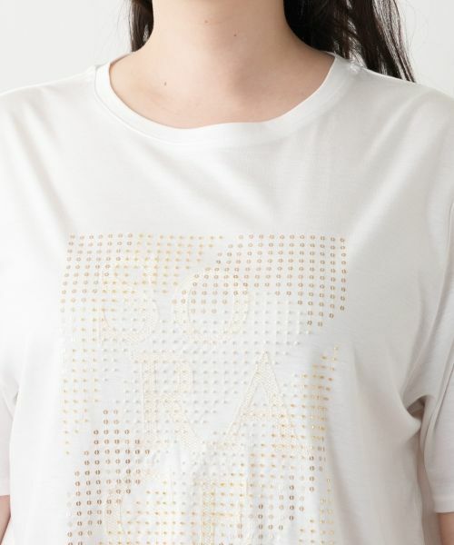 Leilian PLUS HOUSE / レリアンプラスハウス Tシャツ | スパングル＆ビーズ刺繍Tシャツ【SORAGE】 | 詳細24