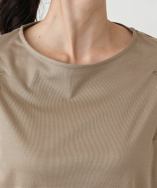 Leilian PLUS HOUSE / レリアンプラスハウス カットソー | 刺繍フレンチスリーブジャージプルオーバー【SORAGE】 | 詳細10