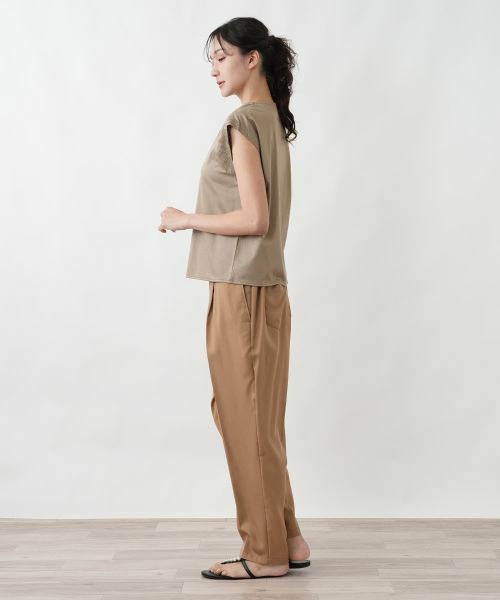 Leilian PLUS HOUSE / レリアンプラスハウス カットソー | 刺繍フレンチスリーブジャージプルオーバー【SORAGE】 | 詳細5