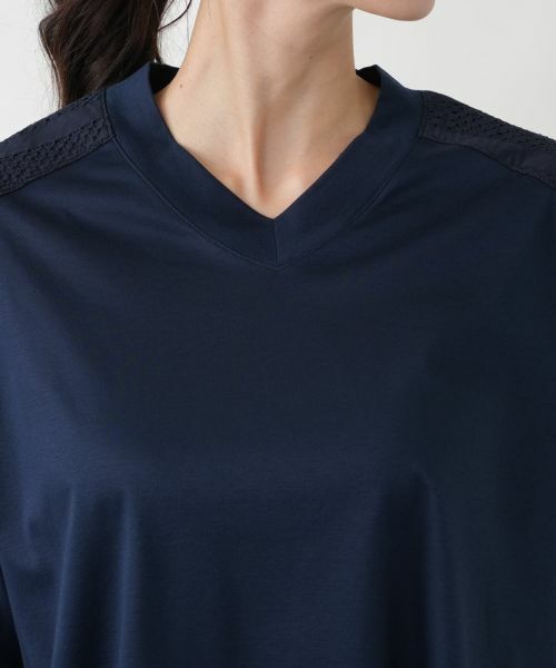 Leilian PLUS HOUSE / レリアンプラスハウス カットソー | ヨークレースジャージプルオーバー【SORAGE】 | 詳細10