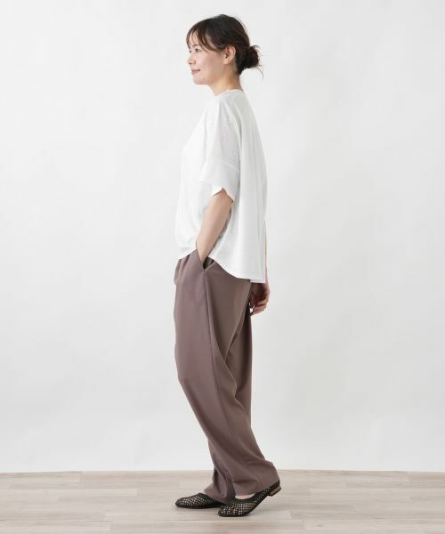 Leilian PLUS HOUSE / レリアンプラスハウス カットソー | ヨークレースジャージプルオーバー【SORAGE】 | 詳細2