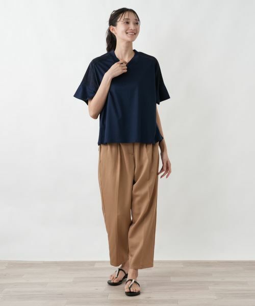 Leilian PLUS HOUSE / レリアンプラスハウス カットソー | ヨークレースジャージプルオーバー【SORAGE】 | 詳細4