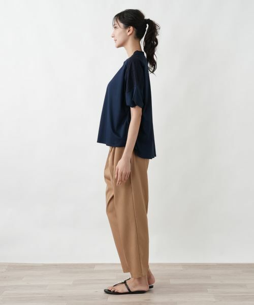 Leilian PLUS HOUSE / レリアンプラスハウス カットソー | ヨークレースジャージプルオーバー【SORAGE】 | 詳細5