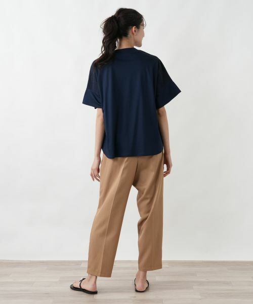 Leilian PLUS HOUSE / レリアンプラスハウス カットソー | ヨークレースジャージプルオーバー【SORAGE】 | 詳細6