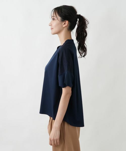 Leilian PLUS HOUSE / レリアンプラスハウス カットソー | ヨークレースジャージプルオーバー【SORAGE】 | 詳細8