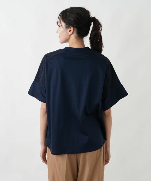 Leilian PLUS HOUSE / レリアンプラスハウス カットソー | ヨークレースジャージプルオーバー【SORAGE】 | 詳細9