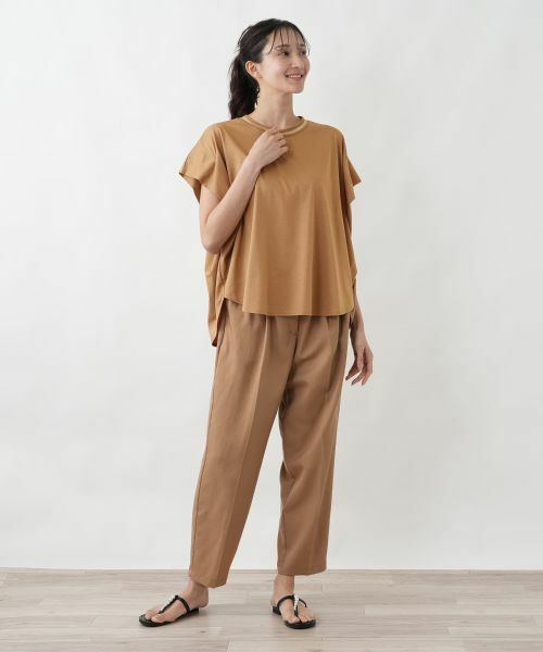 Leilian PLUS HOUSE / レリアンプラスハウス カットソー | ラッフルニュアンスジャージプルオーバー【SORAGE】 | 詳細1