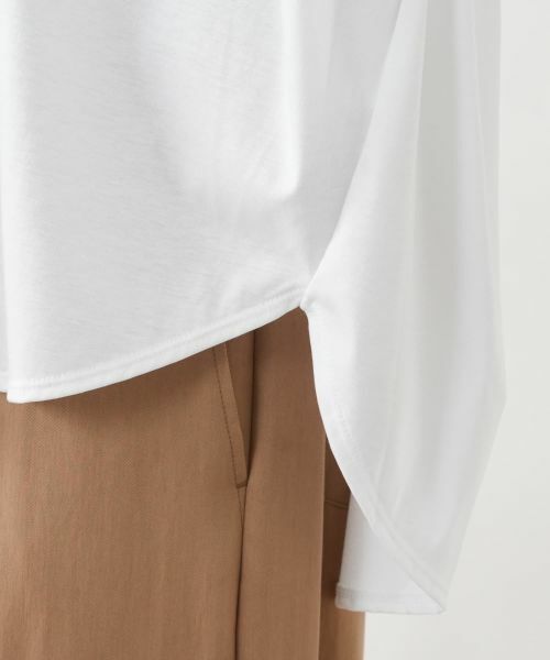 Leilian PLUS HOUSE / レリアンプラスハウス カットソー | ラッフルニュアンスジャージプルオーバー【SORAGE】 | 詳細13