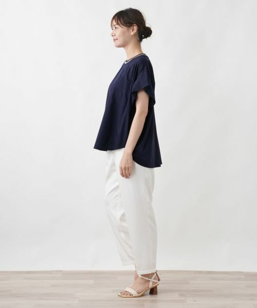 Leilian PLUS HOUSE / レリアンプラスハウス カットソー | ラッフルニュアンスジャージプルオーバー【SORAGE】 | 詳細19