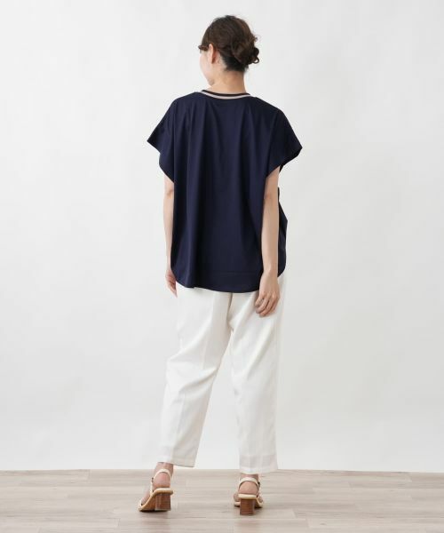 Leilian PLUS HOUSE / レリアンプラスハウス カットソー | ラッフルニュアンスジャージプルオーバー【SORAGE】 | 詳細20