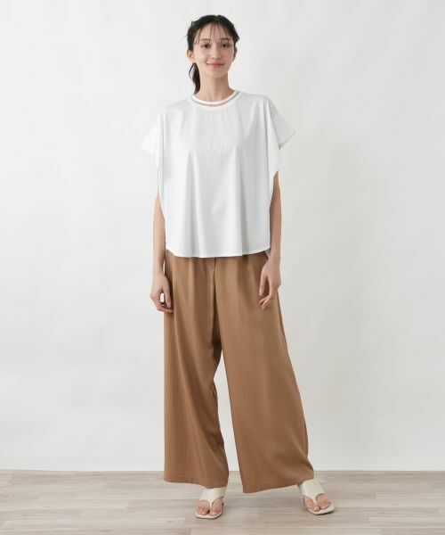 Leilian PLUS HOUSE / レリアンプラスハウス カットソー | ラッフルニュアンスジャージプルオーバー【SORAGE】 | 詳細4