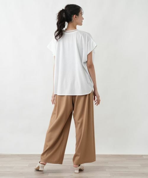 Leilian PLUS HOUSE / レリアンプラスハウス カットソー | ラッフルニュアンスジャージプルオーバー【SORAGE】 | 詳細6