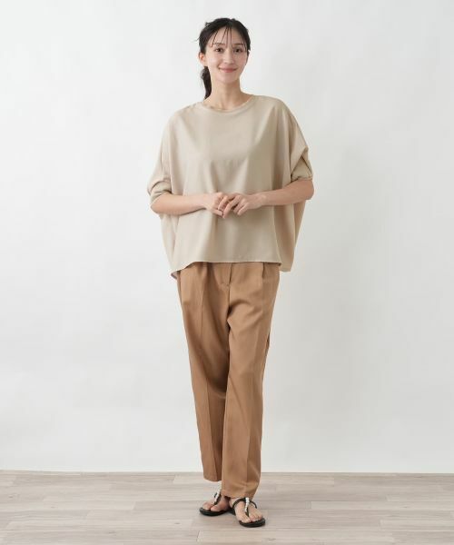 Leilian PLUS HOUSE / レリアンプラスハウス カットソー | オフボディ布帛プルオーバー【SORAGE】 | 詳細1