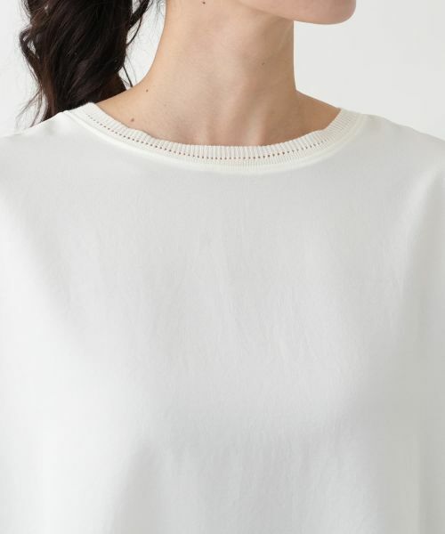 Leilian PLUS HOUSE / レリアンプラスハウス カットソー | オフボディ布帛プルオーバー【SORAGE】 | 詳細13