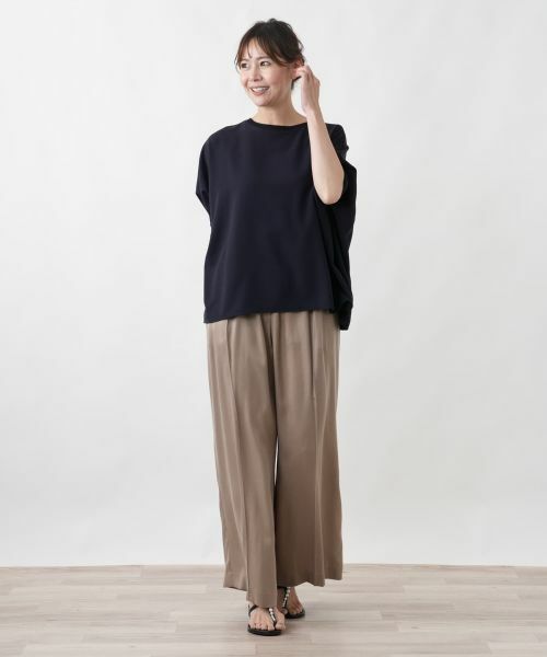 Leilian PLUS HOUSE / レリアンプラスハウス カットソー | オフボディ布帛プルオーバー【SORAGE】 | 詳細19