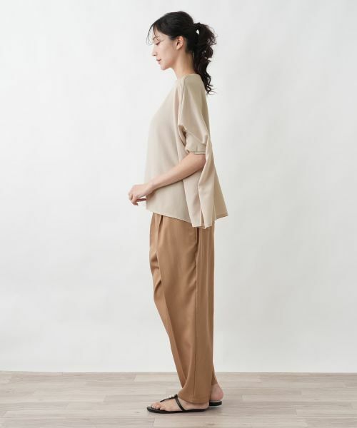 Leilian PLUS HOUSE / レリアンプラスハウス カットソー | オフボディ布帛プルオーバー【SORAGE】 | 詳細2